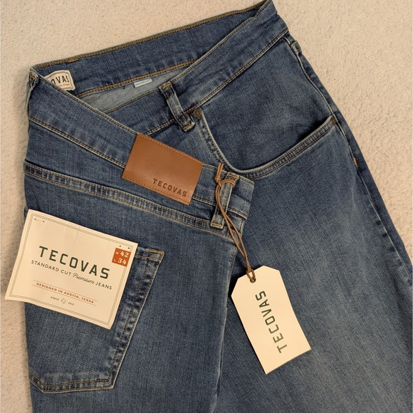 NEW! Tecovas Mens Standard Jeans 2 42x34 Medium Denim NWT Stretchy Comfort